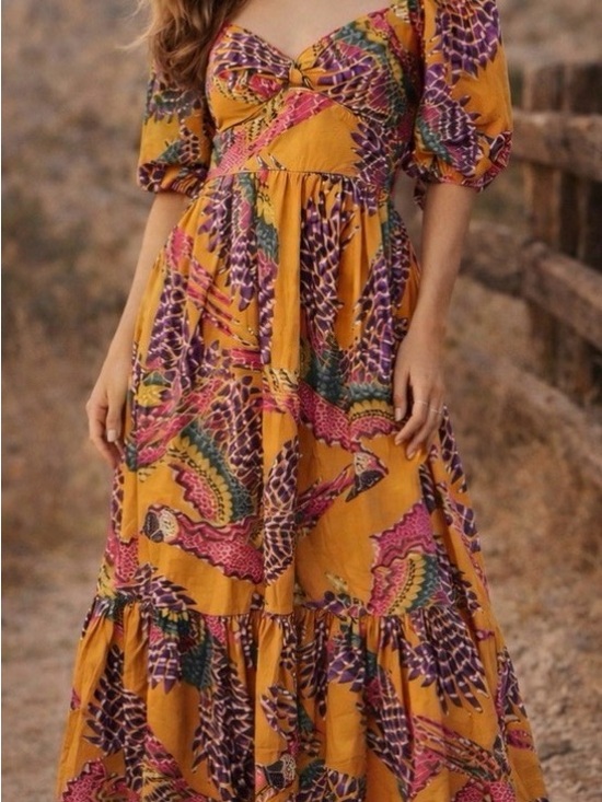 FARM Rio Dresses & Skirts - FARM Rio Beaded Macaws Midi Dress with Pink, Purple & Green Print